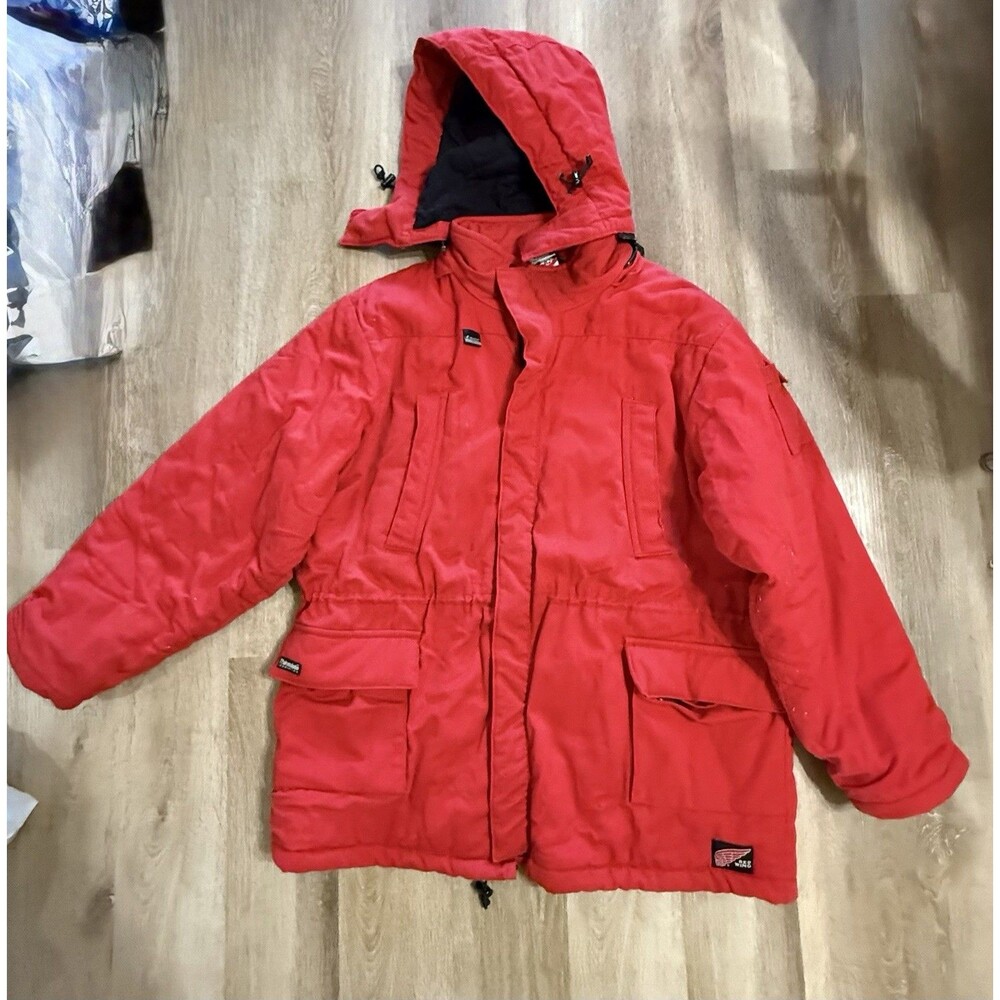 Red Wing Red Heavy Winter Work Coat Men's Size 2XL R Insulated Jacket Zip Up
